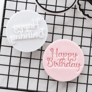 Happy Birthday Cookie Stamp | Classic Script Design