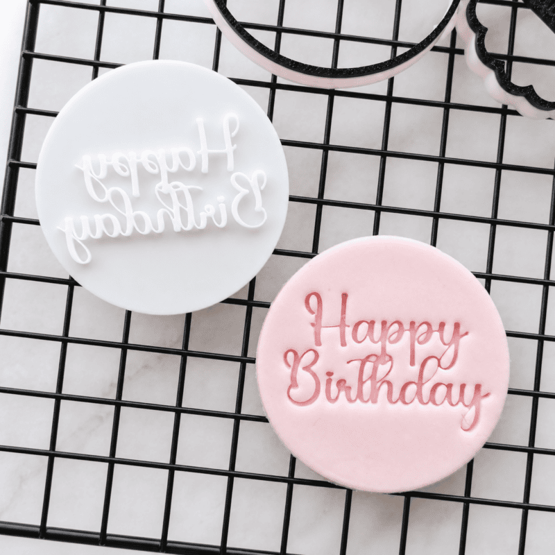 Happy Birthday Cookie Stamp | Classic Script Design