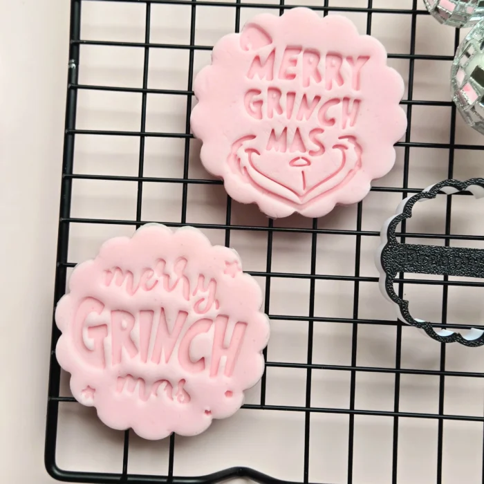 20250918_131738 Merry Green-mas S Fondant Embosser | Christmas Cookie Stamp | Winter Biscuit M&S