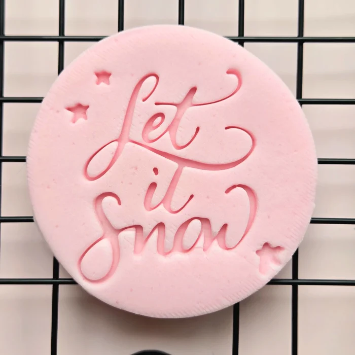 Let It Snow Fondant Embosser | Christmas Cookie Stamp | Winter Biscuit