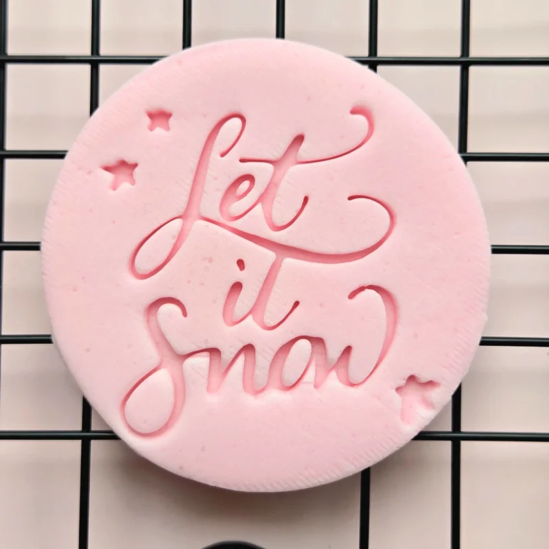 Let It Snow Fondant Embosser | Christmas Cookie Stamp | Winter Biscuit
