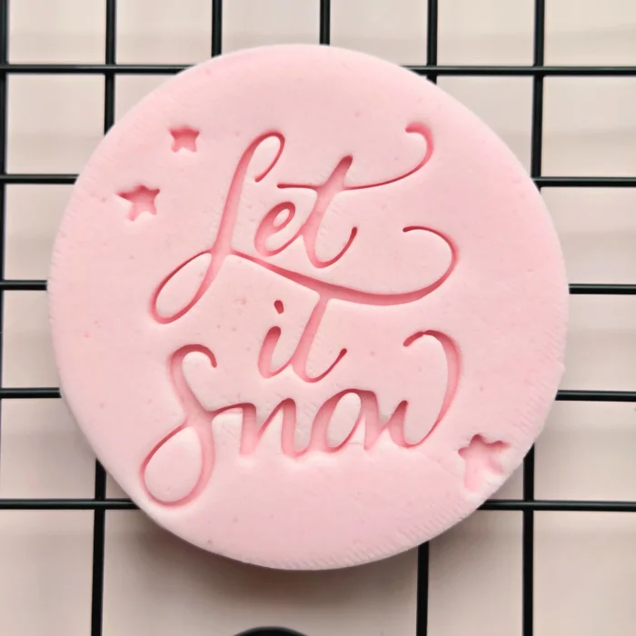 20250918_131844 Let It Snow Fondant Embosser | Christmas Cookie Stamp | Winter Biscuit