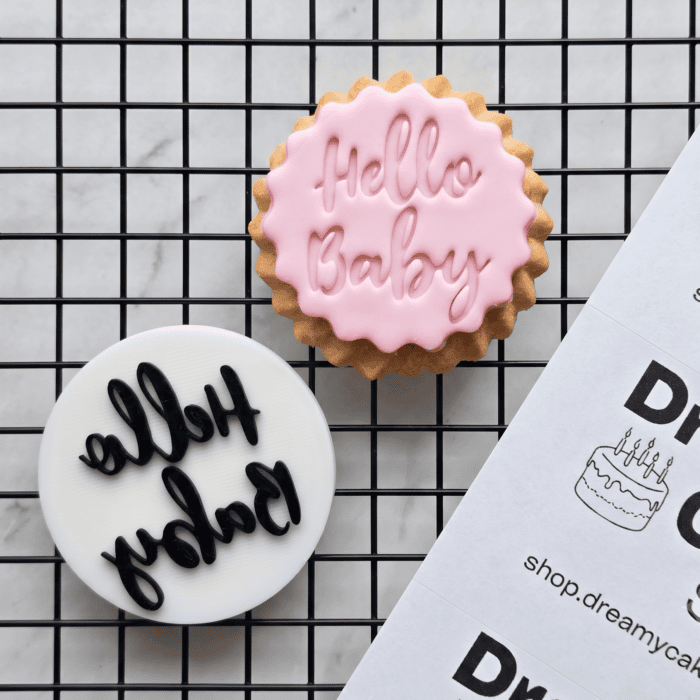 22 Hello Baby Cookie Stamp | Baby Shower Fondant Embosser