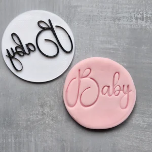 Baby Cookie Stamp | Minimal Script Fondant Embosser