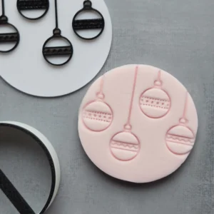 Christmas Bauble Pattern Cookie Stamp | Fondant Embosser