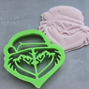 Grinch Face Cookie Cutter Stamp | Integrated Christmas Embosser