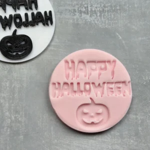 Happy Halloween Pumpkin Face Cookie Stamp | Fondant Embosser