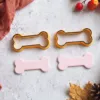 Halloween bone cookie cutter with bone-shaped fondant decoration (2) Halloween Bone Cookie Cutter | Skeleton Fondant & Biscuit Cutter