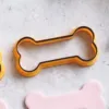 Halloween bone cookie cutter with bone-shaped fondant decoration (3) Halloween Bone Cookie Cutter | Skeleton Fondant & Biscuit Cutter