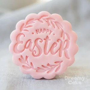 Happy Easter Floral Cookie Stamp | Fondant Embosser