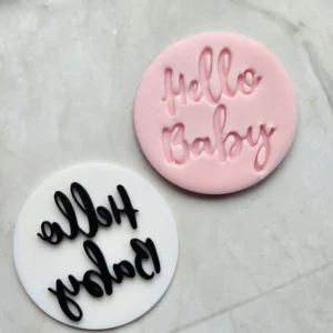 Hello Baby Cookie Stamp | Baby Shower Fondant Embosser