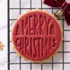Merry Christmas Cookie Stamp Disc (1) Merry Christmas cookie stamp typography fondant embosser