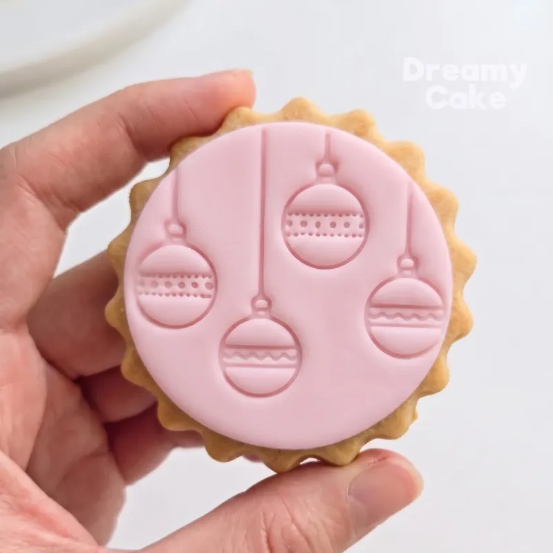 christmas-tree-cookie-stamp-fondant-embosser (2) Christmas tree cookie stamp embossed into festive fondant biscuit