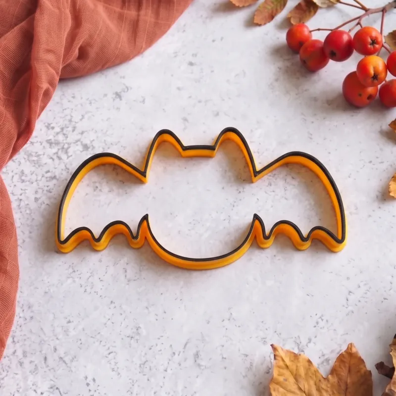 Reusable bat cookie cutter for Halloween biscuits and fondant