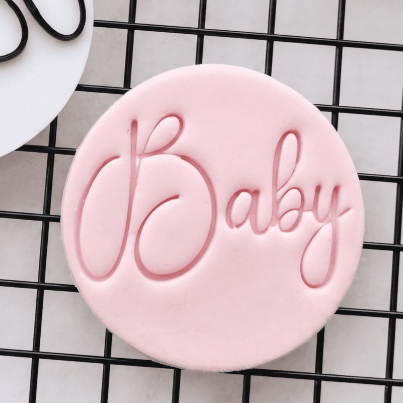 main Baby Cookie Stamp | Minimal Script Fondant Embosser