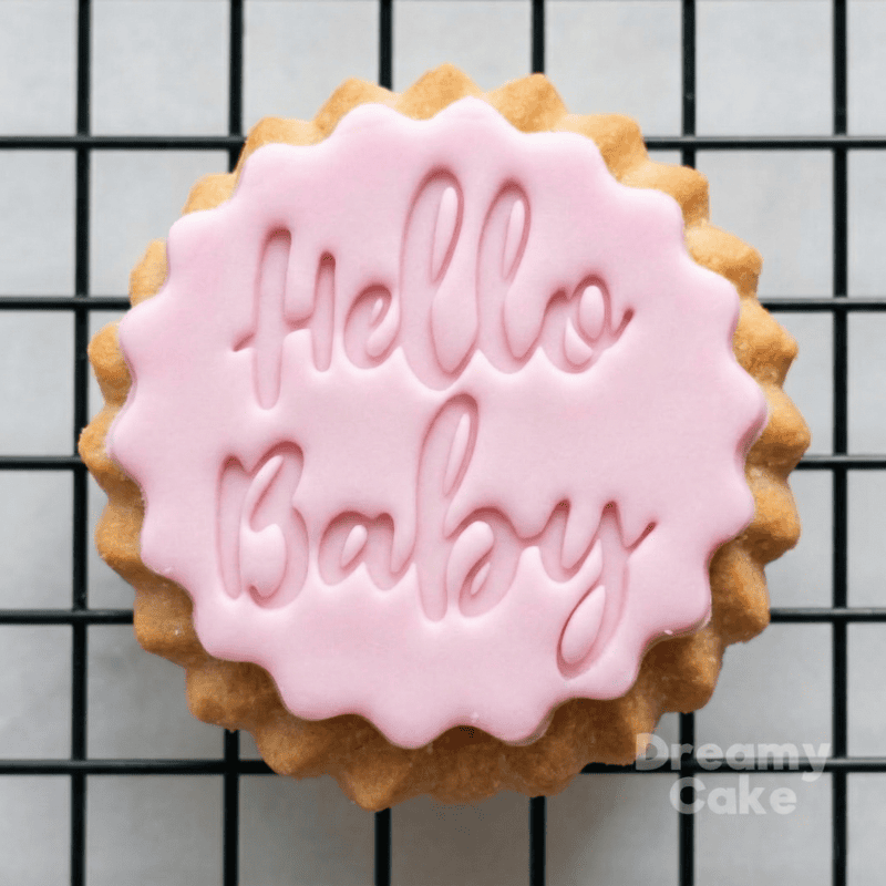 Hello Baby Cookie Stamp | Baby Shower Fondant Embosser