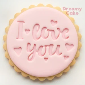 I Love You Heart Cookie Stamp | Valentine Fondant Embosser