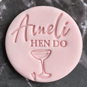 Personalised Hen Do Name Cookie Stamp | Martini Glass Embosser