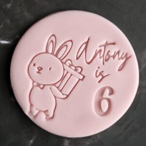 Personalised Bunny Name & Age Cookie Stamp