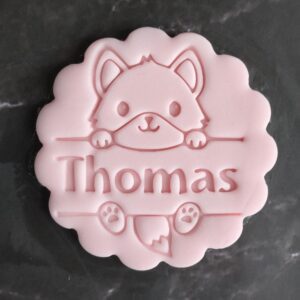 Personalised Kids Name Cookie Stamp | Cute Animal Design