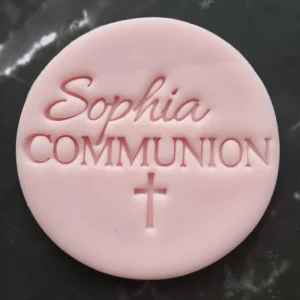 Personalised Communion Name Cookie Stamp | Cross Design
