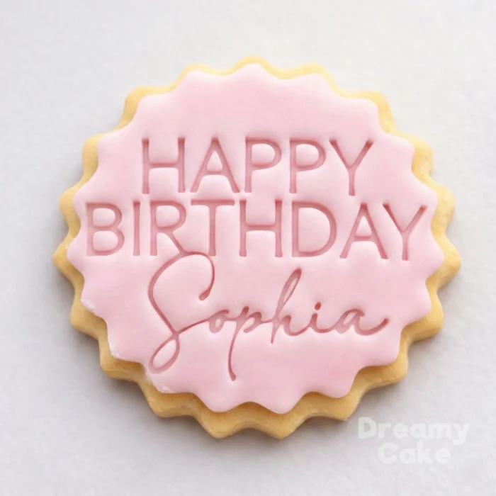 Custom Happy Birthday Cookie Stamp with Name