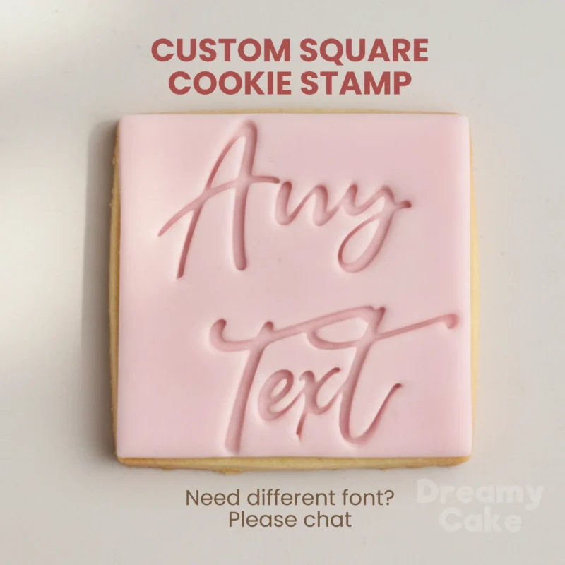 Custom square cookie stamp personalised square cookie embosser