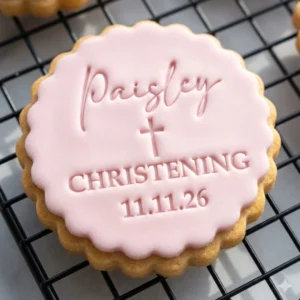 Personalised Christening Name & Date Cookie Stamp