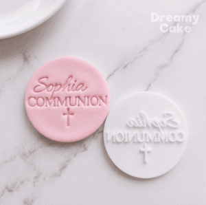 Personalised Communion Name Cookie Stamp | Cross Design