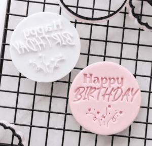 Happy Birthday Confetti Cookie Stamp | Fondant Embosser