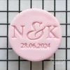Custom Wedding Cookie Stamp Initials & Date |