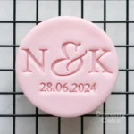 Custom Wedding Cookie Stamp Initials & Date |