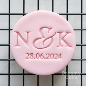 Personalised Wedding Initials & Date Cookie Stamp