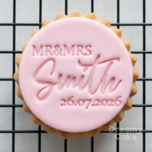 Personalised Mr & Mrs Names & Date Cookie Stamp