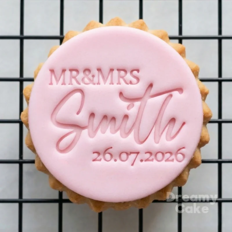 Personalised MR & MRS Cookie Stamp with Date