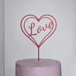 Happy Birthday Heart Cake Topper