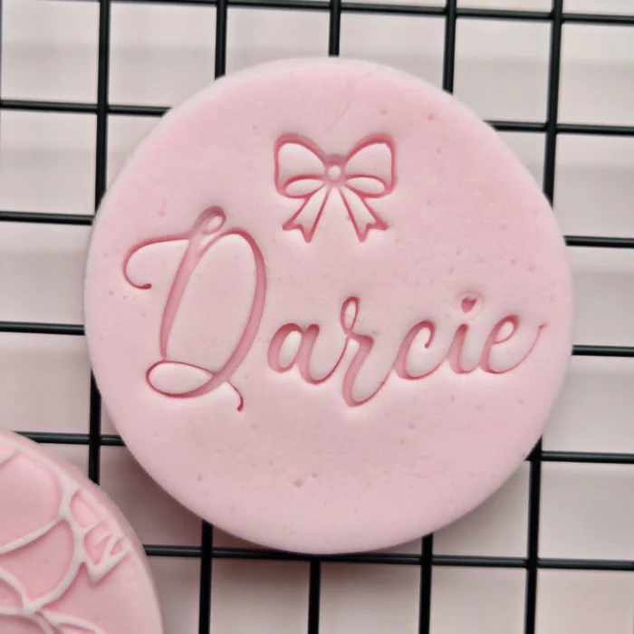 Custom Name Cookie Stamp with Bow