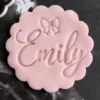 Custom Cookie Stamp with Name and Bow