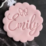 Custom Cookie Stamp with Name and Bow