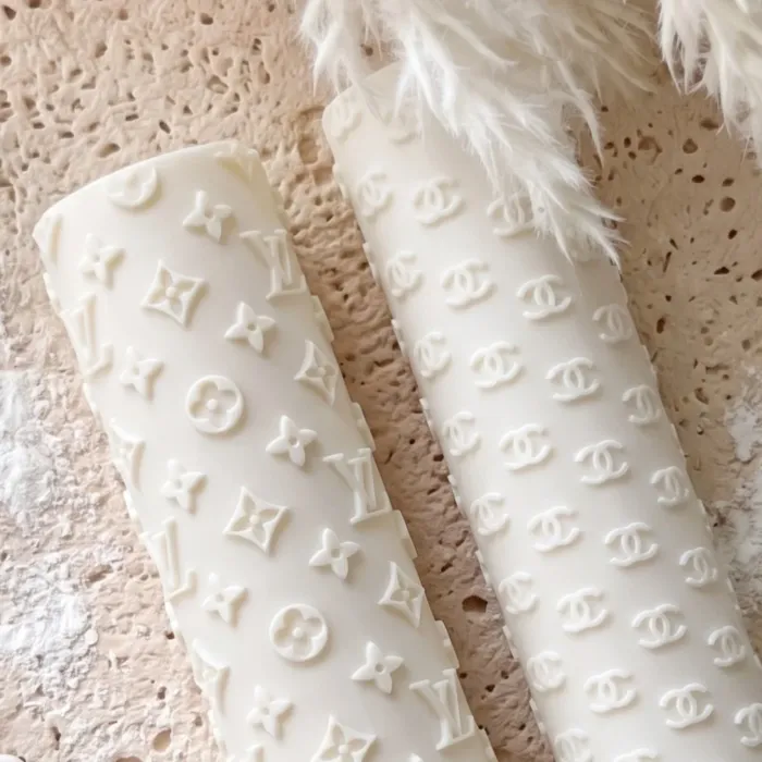 decorative-pattern-embossing-rolling-pin (1) Fashion Logo Embossing Rolling Pin | Fondant Icing Cake Decorating Roller