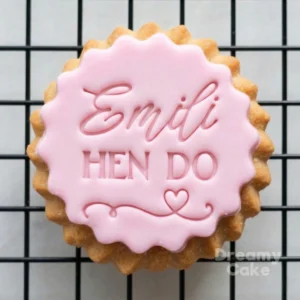 Personalised Hen Do Name Cookie Stamp | Heart Fondant Embosser