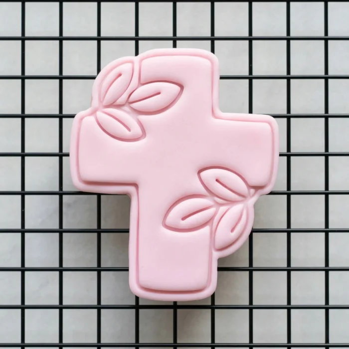 Cross Cookie Stamp with Leaves