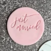 Just Married Classic Font Cookie Stamp
