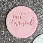 Just Married Classic Font Cookie Stamp