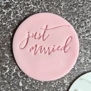 Just Married Cookie Stamp | Wedding Fondant Embosser