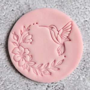 Hummingbird Floral Cookie Stamp | Fondant Embosser