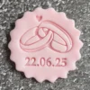 Wedding Rings Cookie Stamp with Date