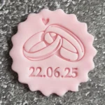 Wedding Rings Cookie Stamp with Date