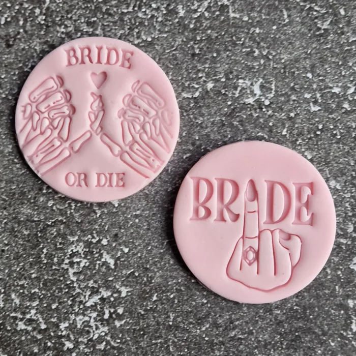 Bride Middle Finger Fondant Stamp Cookie