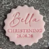 Personalised Christening Cookie Stamp – Custom Name Date Fondant Embosser Cupcake